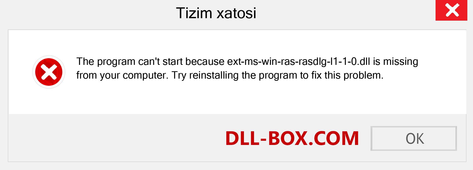 ext-ms-win-ras-rasdlg-l1-1-0.dll fayli yo'qolganmi?. Windows 7, 8, 10 uchun yuklab olish - Windowsda ext-ms-win-ras-rasdlg-l1-1-0 dll etishmayotgan xatoni tuzating, rasmlar, rasmlar